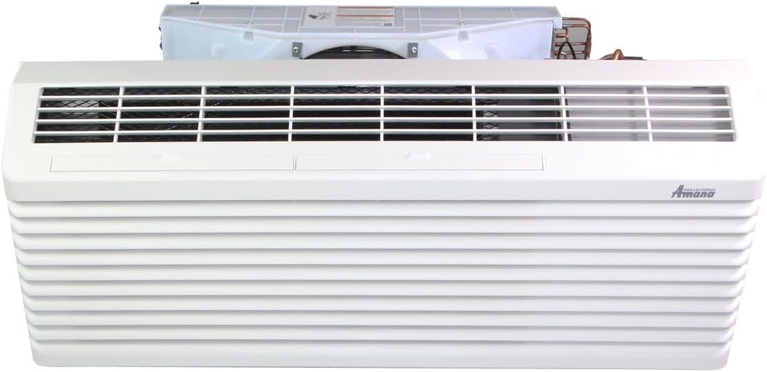 AMANA PTAC 12,000 BTU Air Conditioner Heat Pump PTH123J35AXXX with 3.5 kW Heater 20 Amp plug, White