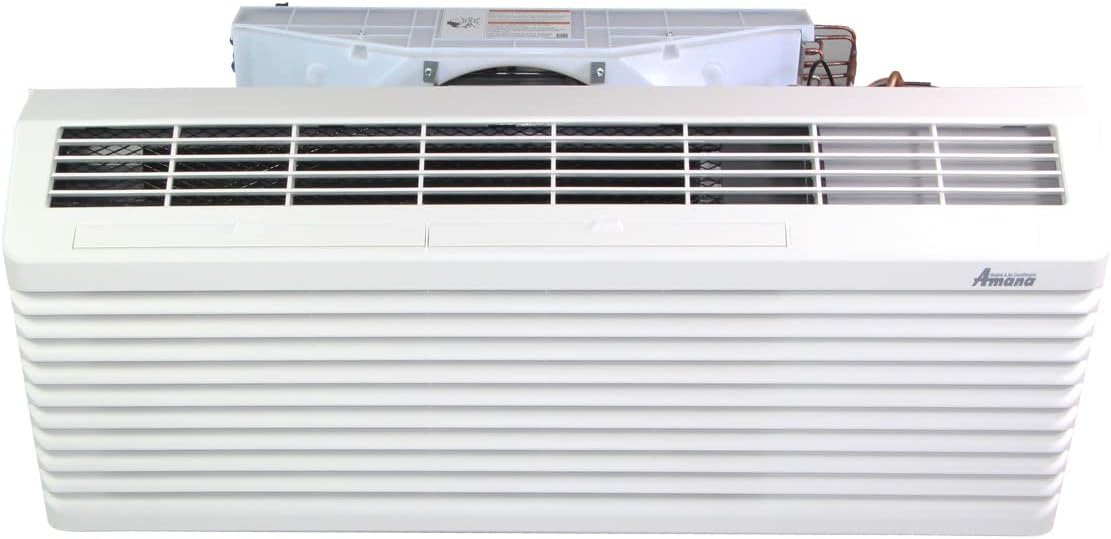 AMANA PTAC 15,000 BTU Air Conditioner PTC153J35AXXX with 3.5 kW Heater 20 Amp Plug, White