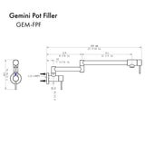 ZLINE Gemini Pot Filler with Color Options (GEM-FPF)
