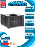 Goodman 2 TON 13.4 SEER2 Packaged Air Conditioner Unit (GPCM32441)