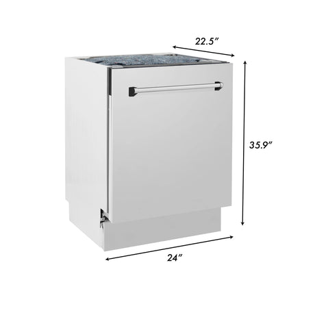 ZLINE 24" Tallac Series 3rd Rack Tall Tub Dishwasher in Custom Panel Ready with Stainless Steel Tub, 51dBa (DWV-24)