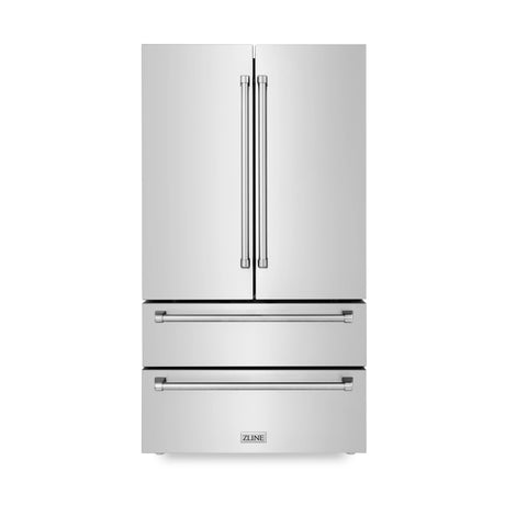 ZLINE 36 in. 22.5 cu. ft Freestanding French Door Refrigerator with Ice Maker in Fingerprint Resistant Stainless Steel (RFM-36)