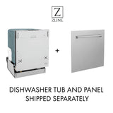 ZLINE 24 in. Top Control Dishwasher 120-Volt with Stainless Steel Tub and Traditional Style Handle
