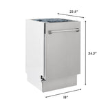 ZLINE 18" Tallac Series 3rd Rack Top Control Dishwasher in Custom Panel Ready with Stainless Steel Tub, 51dBa (DWV-18)