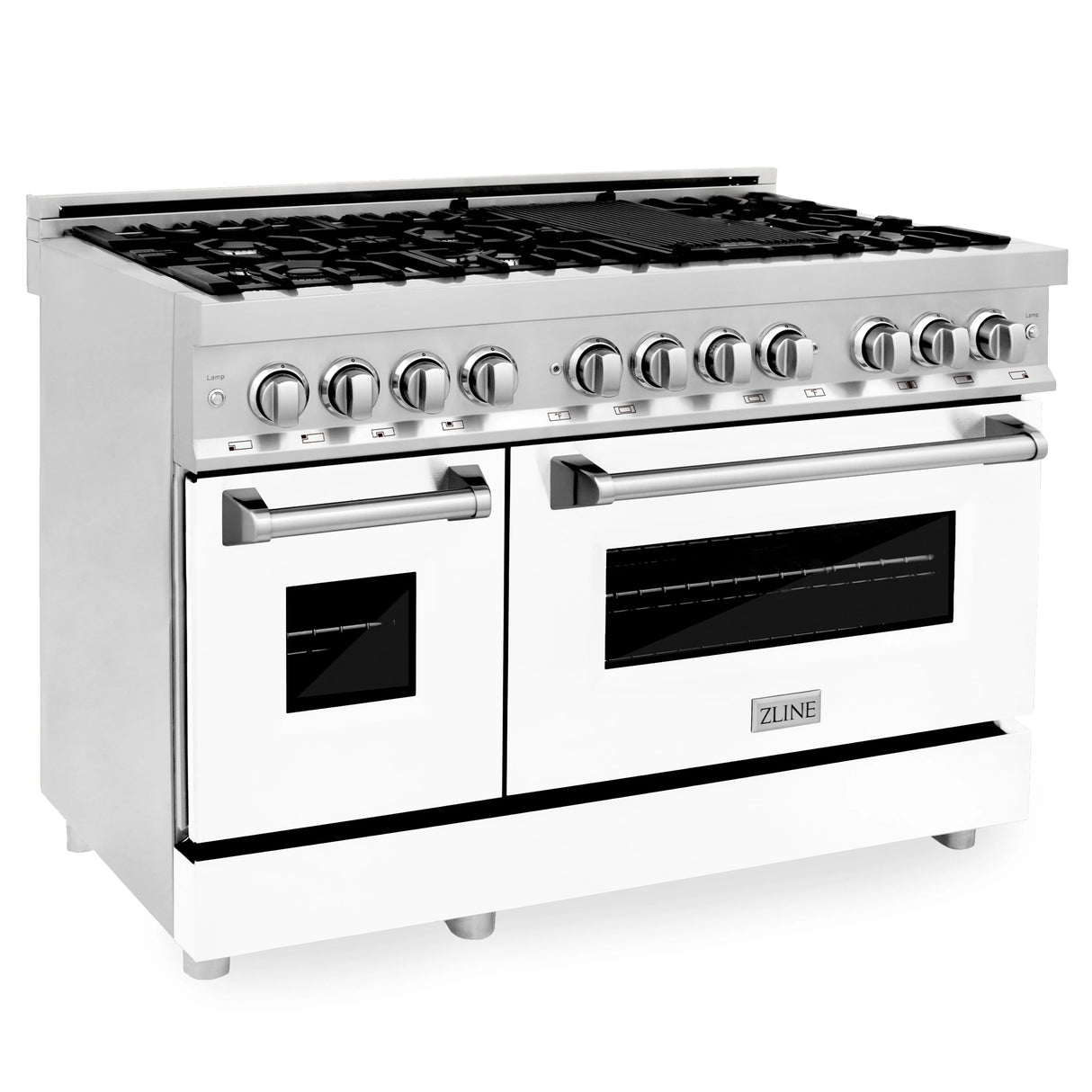 ZLINE 48" Professional Dual Fuel Range in Stainless Steel with Color Door Options (RA48)