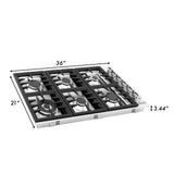 ZLINE 36" Dropin Gas Stovetop with 6 Gas Burners (RC36)