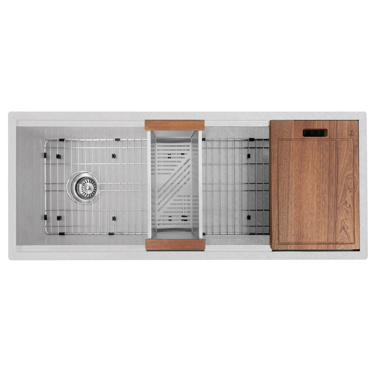 ZLINE 43" Garmisch Undermount Single Bowl Kitchen Sink with Bottom Grid and Accessories (SLS)