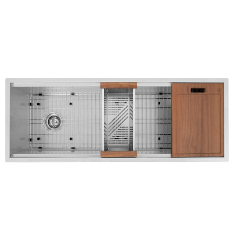 ZLINE 45" Garmisch Undermount Single Bowl Kitchen Sink with Bottom Grid and Accessories (SLS-45)