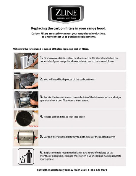 ZLINE Charcoal Filters (2pk)