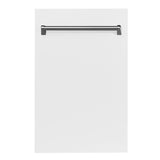 ZLINE 18 in. Compact Top Control Dishwasher 120-Volt with Stainless Steel Tub and Traditional Style Handle