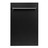 ZLINE 18 in. Compact Top Control Dishwasher 120-Volt with Stainless Steel Tub and Traditional Style Handle