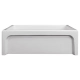 ZLINE 30" Turin Farmhouse Apron Front Reversible Single Bowl Fireclay Kitchen Sink with Bottom Grid in White Gloss (FRC5117-WH-30)