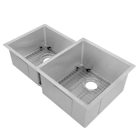 ZLINE 32" Jackson Undermount Double Bowl Kitchen Sink with Bottom Grid (SRDL-32)