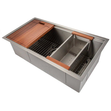 ZLINE 33" Garmisch Undermount Single Bowl Kitchen Sink with Bottom Grid and Accessories (SLS)