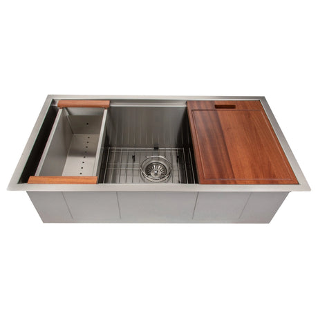 ZLINE 33" Garmisch Undermount Single Bowl Kitchen Sink with Bottom Grid and Accessories (SLS)