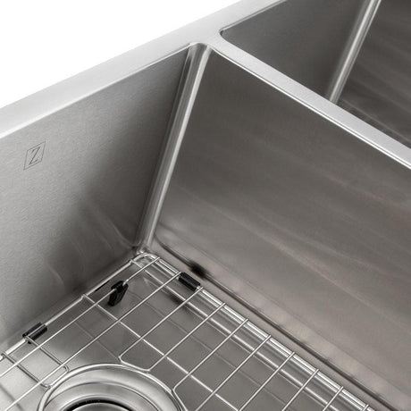 ZLINE 33" Anton Undermount Double Bowl Kitchen Sink with Bottom Grid (SR50D-33)