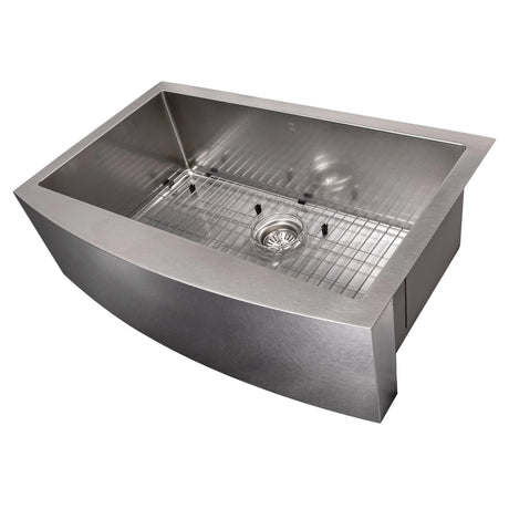 ZLINE 33" Vail Farmhouse Apron Mount Single Bowl Kitchen Sink with Bottom Grid (SAS)