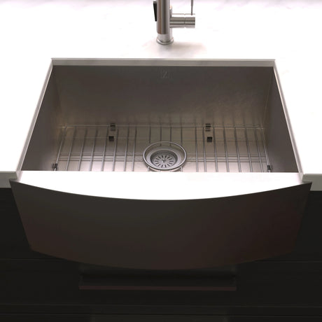 ZLINE 33" Vail Farmhouse Apron Mount Single Bowl Kitchen Sink with Bottom Grid (SAS)