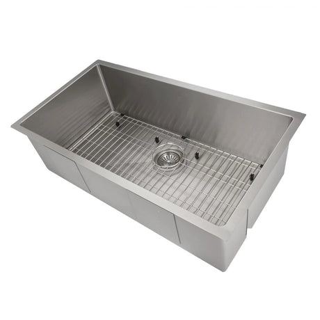 ZLINE 36" Meribel Undermount Single Bowl Kitchen Sink with Bottom Grid (SRS-36)