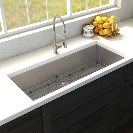 ZLINE 36" Meribel Undermount Single Bowl Kitchen Sink with Bottom Grid (SRS-36)