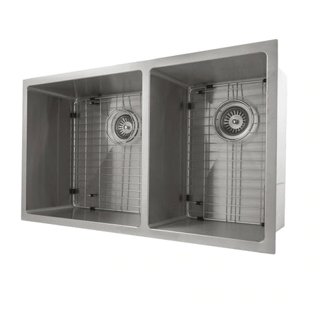 ZLINE 36" Chamonix Undermount Double Bowl Kitchen Sink with Bottom Grid (SR60D-36)