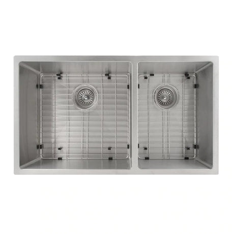 ZLINE 36" Chamonix Undermount Double Bowl Kitchen Sink with Bottom Grid (SR60D-36)