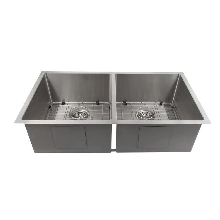 ZLINE 36" Anton Undermount Double Bowl Kitchen Sink with Bottom Grid (SR50D-36)