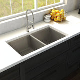 ZLINE 36" Anton Undermount Double Bowl Kitchen Sink with Bottom Grid (SR50D-36)