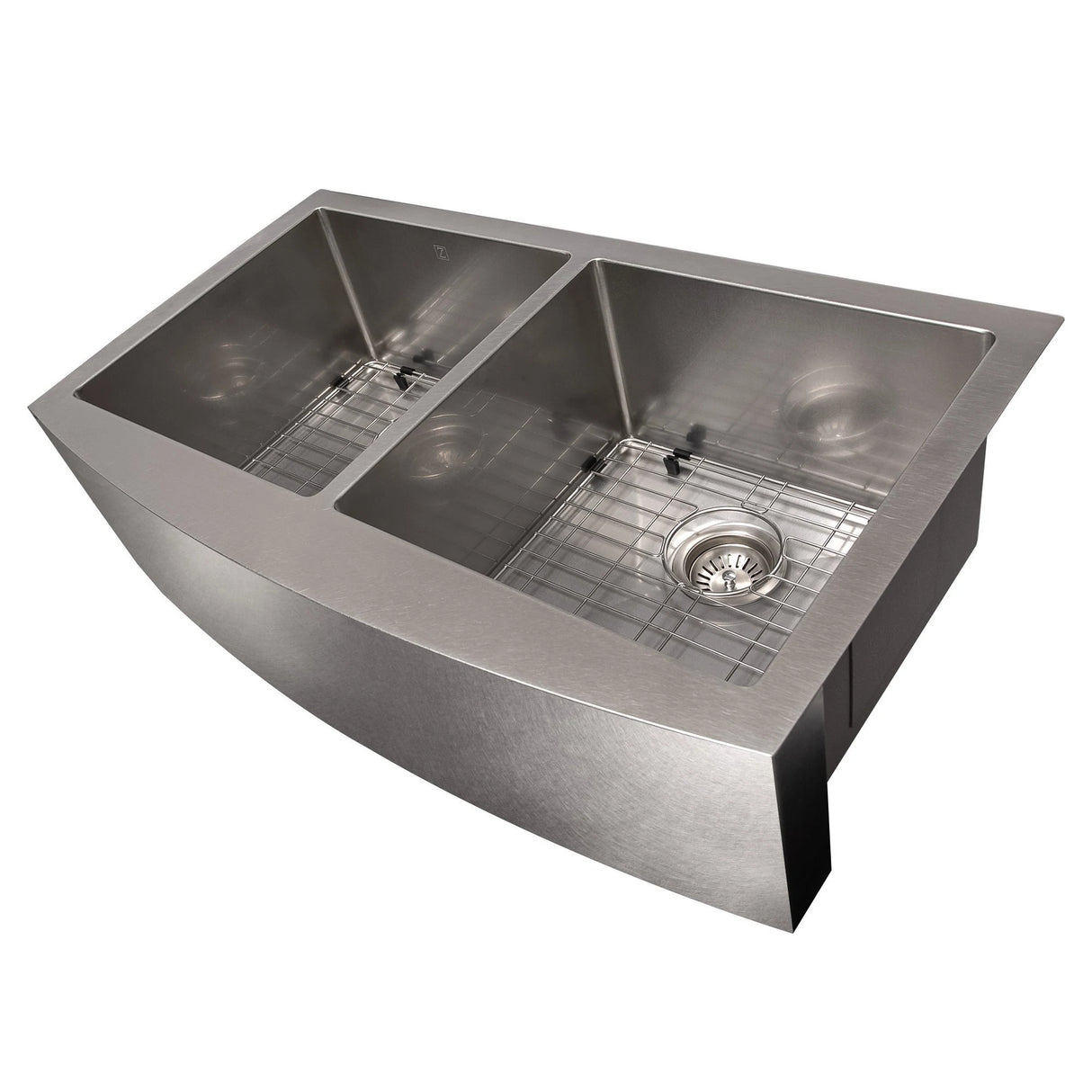 ZLINE 36" Niseko Farmhouse Apron Mount Double Bowl Kitchen Sink with Bottom Grid (SA50D)