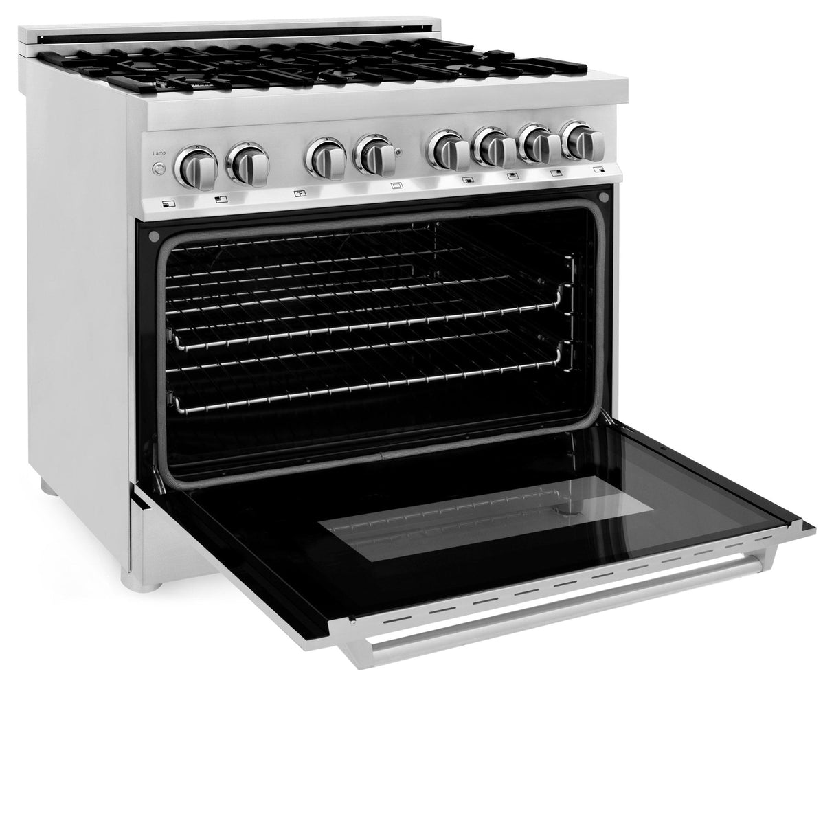 ZLINE 36" Dual Fuel Range with Gas Stove and Electric Oven in Stainless Steel with Color Door Options (RA36)
