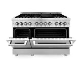 ZLINE 48" Professional Dual Fuel Range in Stainless Steel with Color Door Options (RA48)