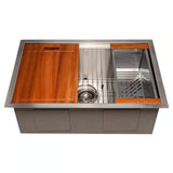 ZLINE 27" Garmisch Undermount Single Bowl Kitchen Sink with Bottom Grid and Accessories (SLS)