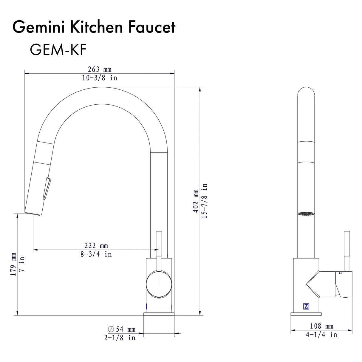 ZLINE Gemini Kitchen Faucet (GEM-KF)