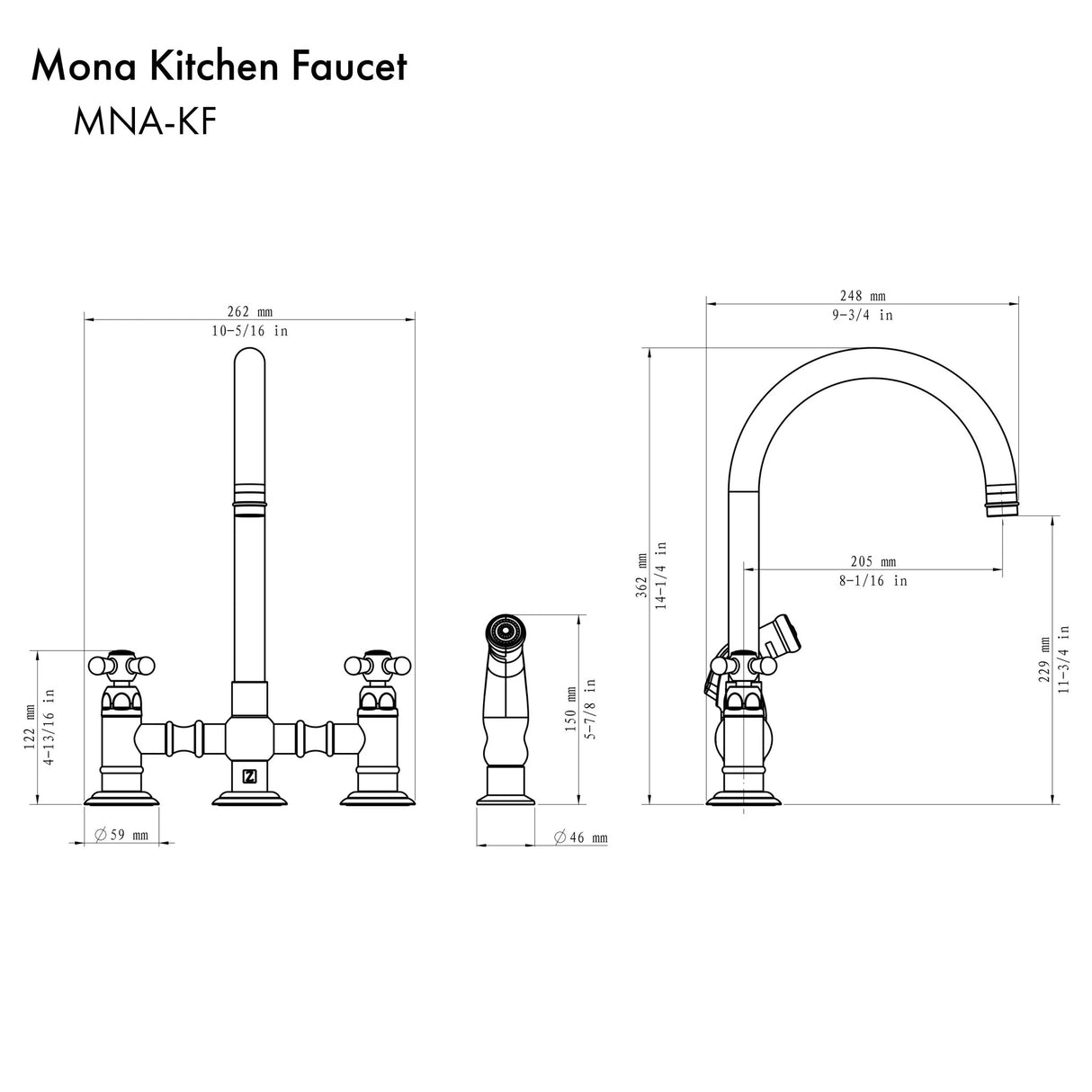 ZLINE Mona Kitchen Faucet with Color Options (MNA-KF)