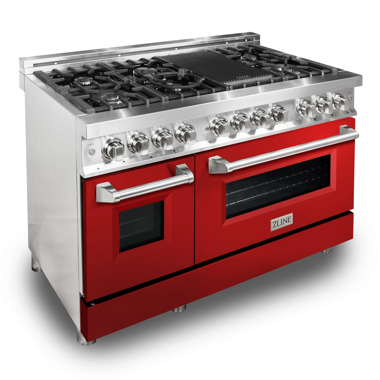 ZLINE 48" Professional Dual Fuel Range in Stainless Steel with Color Door Options (RA48)